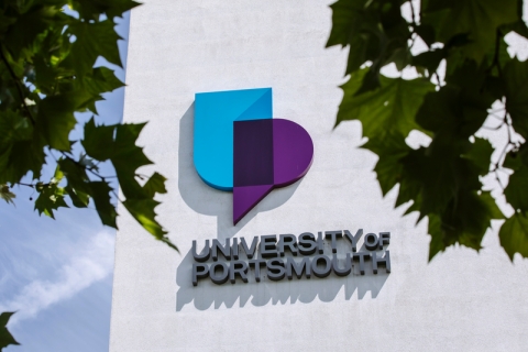 University building with logo