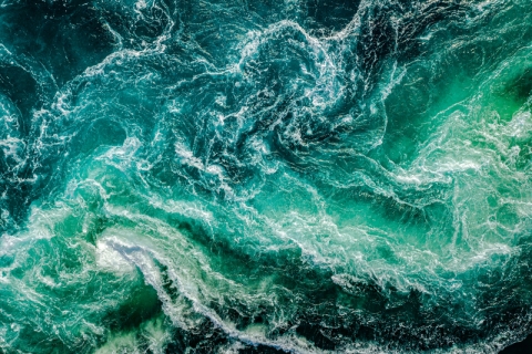 Swirling ocean water