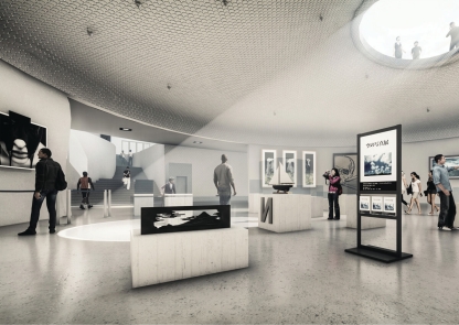 Connor Coulson's rendering of a gallery interior