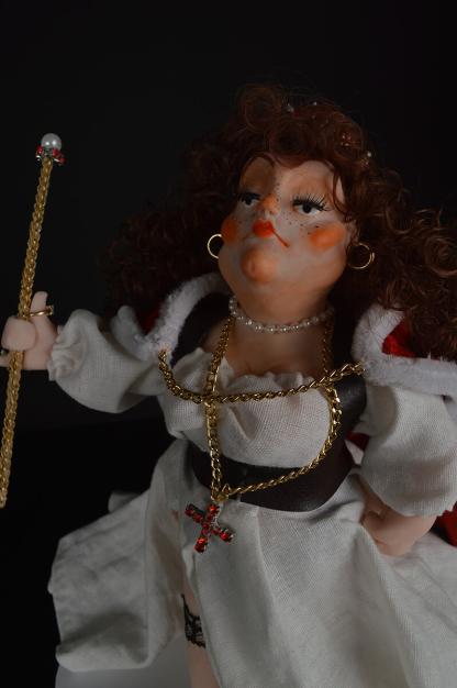 A model of a woman with rosy cheeks