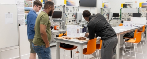 Electrical equipment being used in the power lab