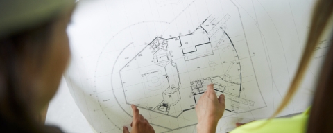 Architecture and surveying design on paper