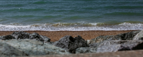 Sea water and waves on Portsmouth coastline