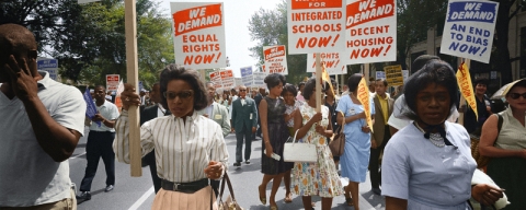 Civil rights march on Washington, D.C. / [WKL]. Original black and white negative by Warren K. Leffler. Taken August 28th, 1963, Washington D.C, United States (@libraryofcongress). Colorized by Jordan J. Lloyd. Library of Congress Prints and Photographs Division Washington, D.C. 20540 USA https://www.loc.gov/pictures/item/2003654393/