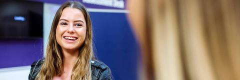 Female student smiling