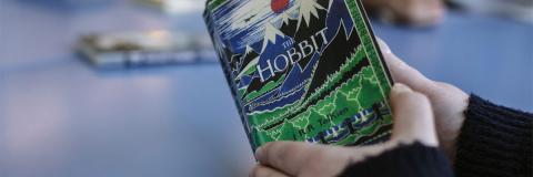 Student reading The Hobbit by J.R.R. Tolkien