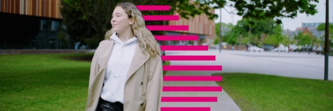 Student walking past Ravelin Sports Centre