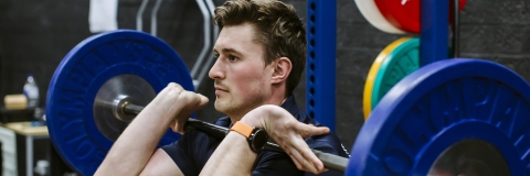 Squat training at the gym