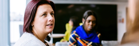 Female University of Portsmouth staff members in a meeting