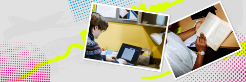 STUDENT STUDYING IN HALLS OF RESIDENCE