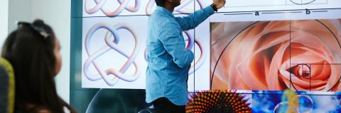 Student in Physics lab