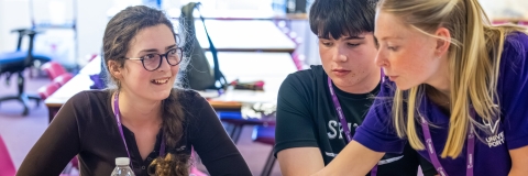 Two secondary school students on a university taster day
