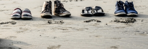 footwear on the beach sand