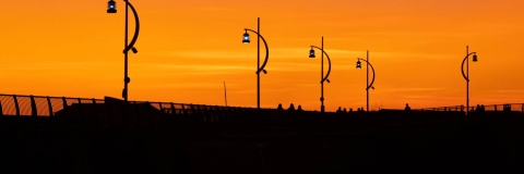 Landscape with orange sky