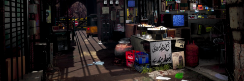 CGI of a commercial alleyway in Pakistan - by Rani Ali