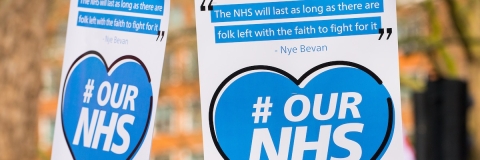 Save our NHS sign, London