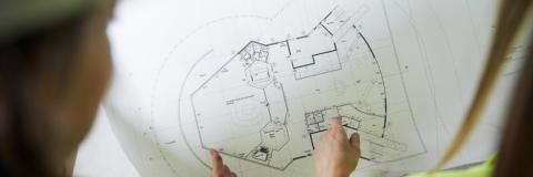 Architecture and surveying design on paper