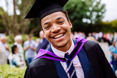 Male student graduating 