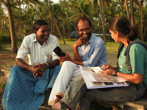 Ayushi Jai interviewing members of the local community