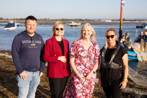 Carol Kirkwood with Marc Martin, Robyn Montague and Professor Jo Preston from the University of Portsmouth