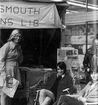 Black and white picture of women activists in Portsmouth