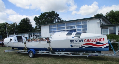 The ocean rowing boat Intrepid at Horndean Junior School