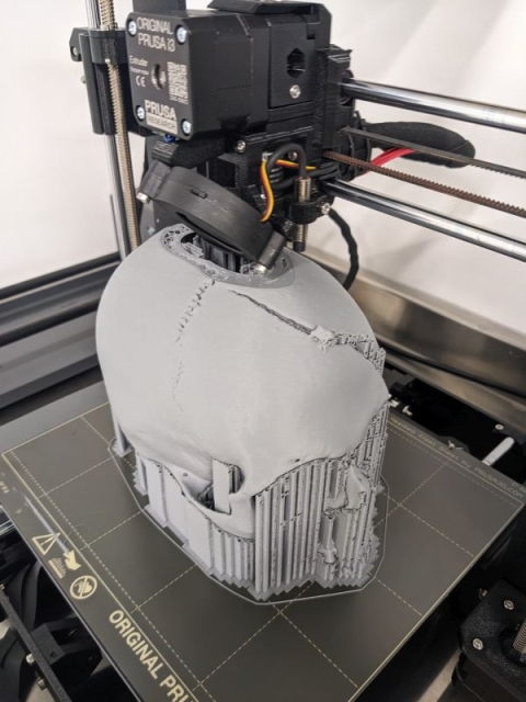 3D skull being printed 