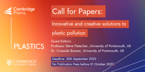 Call for papers for the Innovative and Creative Solutions to Plastic Pollution