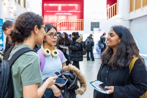Students talking with each other