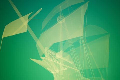 Digital representation of a tall ship