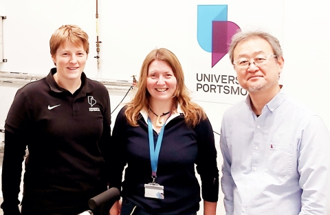 image of Three people (from left to right) Dr Heather Massey, Sophie Qintin and Hiroshi Kitada.