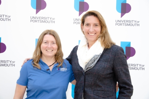 Sophie Quintin and sailing star Dee Caffari at the Centre for Blue Governance launch event in February 2020