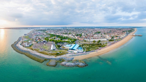 Aerial shot of Portsmouth