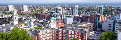 aerial shot of Portsmouth