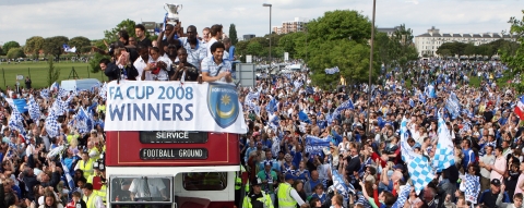 Portsmouth Football Club parade after winning FA Cup in 2008