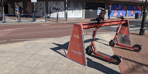 VOI scooter bay within Palmerston Road Southsea