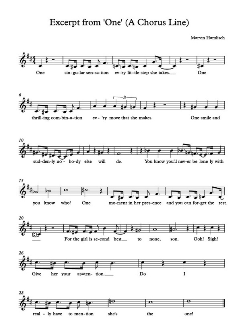 music sheet excerpt from one
