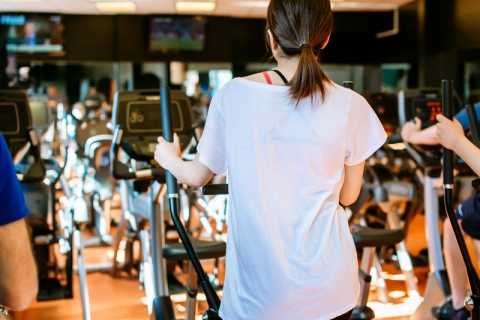 Person exercising in a University of Portsmouth gym