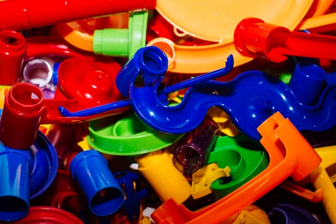 Colourful plastic children's toys