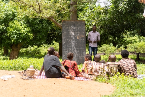 Open air school in rural village in Africa