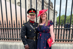 Army Reservist, Rob Spalton, was an honoured guest at the Royal Garden Party with King Charles III and Queen Camilla