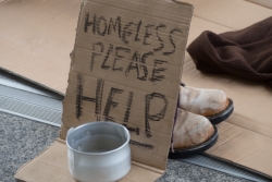 Image of homeless sign for help