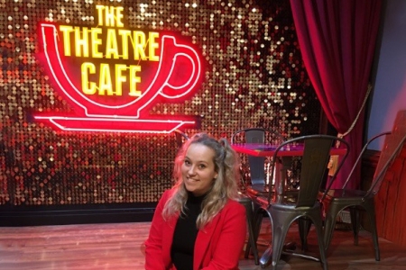 Cerys Coppins in the Theatre Cafe