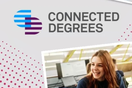 Connected Degree image with two students 