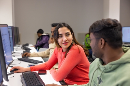 students in computer lab