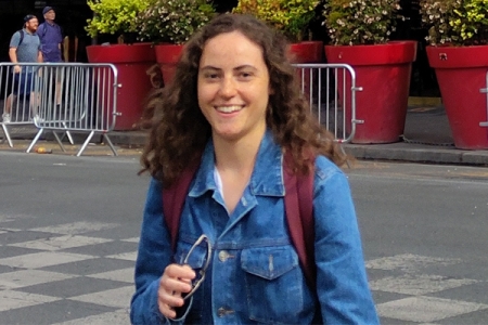 Graduate Sophie Stevens smiling to camera in France