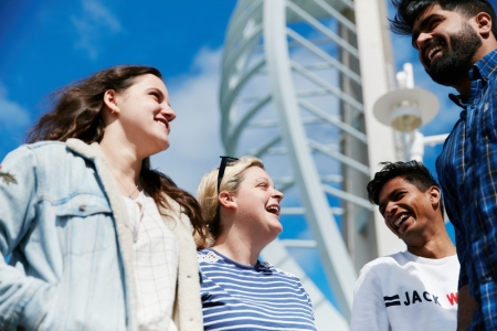 Students at Spinnaker Tower